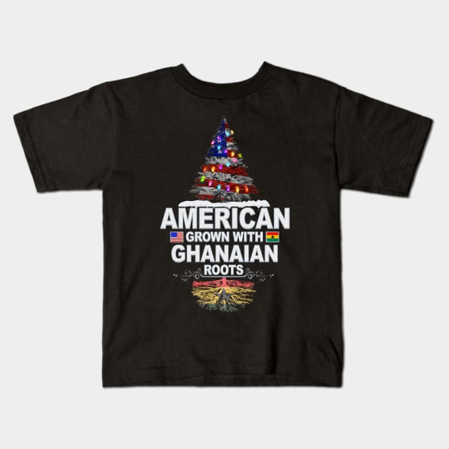 Christmas Tree  American Grown With Ghanaian Roots - Gift for Ghanaian From Ghana Kids T-Shirt by Country Flags